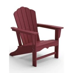 Classic All-Weather HDPE Plastic Adirondack Chair In Red