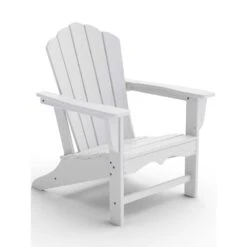 Classic All-Weather HDPE Plastic Adirondack Chair In White