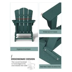 Classic Folding HDPE Plastic Adirondack Chair In Green 8 Classic Folding HDPE Plastic Adirondack Chair In Green -Jearey plastic adirondack chairs pe ydzd green a0 1000