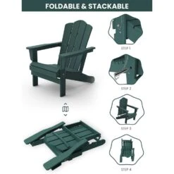 Classic Folding HDPE Plastic Adirondack Chair In Green 11 Classic Folding HDPE Plastic Adirondack Chair In Green -Jearey plastic adirondack chairs pe ydzd green d4 1000
