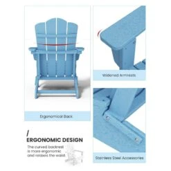Classic Folding HDPE Plastic Adirondack Chair In Light Blue -Jearey plastic adirondack chairs pe ydzd lb a0 1000