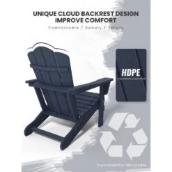 Classic Folding HDPE Plastic Adirondack Chair In Navy 9 Classic Folding HDPE Plastic Adirondack Chair In Navy -Jearey plastic adirondack chairs pe ydzd navy 1d 1000