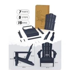 Classic Folding HDPE Plastic Adirondack Chair In Navy 10 Classic Folding HDPE Plastic Adirondack Chair In Navy -Jearey plastic adirondack chairs pe ydzd navy 77 1000