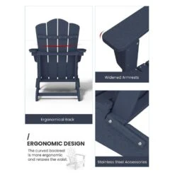 Classic Folding HDPE Plastic Adirondack Chair In Navy 8 Classic Folding HDPE Plastic Adirondack Chair In Navy -Jearey plastic adirondack chairs pe ydzd navy a0 1000