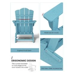 Classic Folding HDPE Plastic Adirondack Chair In Tiffany Blue -Jearey plastic adirondack chairs pe ydzd tb a0 1000