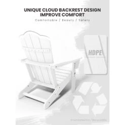 Classic Folding HDPE Plastic Adirondack Chair In White -Jearey plastic adirondack chairs pe ydzd white 1d 1000