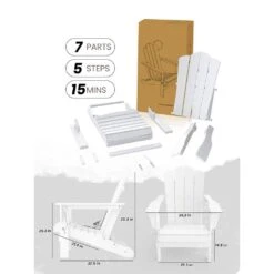 Classic Folding HDPE Plastic Adirondack Chair In White -Jearey plastic adirondack chairs pe ydzd white 77 1000