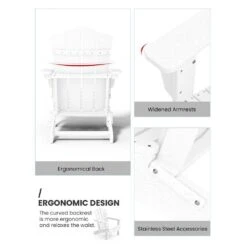 Classic Folding HDPE Plastic Adirondack Chair In White -Jearey plastic adirondack chairs pe ydzd white a0 1000