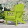 Classic Apple Green HDPE Folding Plastic Adirondack Chair (1-Pack)