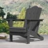 Classic Gray HDPE Folding Plastic Adirondack Chair (1-Pack)