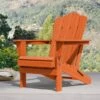 Classic Orange HDPE Folding Plastic Adirondack Chair (1-Pack)
