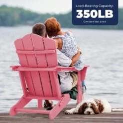 Classic Pink HDPE Folding Plastic Adirondack Chair (1-Pack) -Jearey plastic adirondack chairs pefac hd pk 66 1000