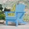 Classic Light Blue HDPE Folding Plastic Adirondack Chair (1-Pack)