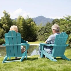 Classic Tiffany HDPE Folding Plastic Adirondack Chair (1-Pack) -Jearey plastic adirondack chairs pefac hd tl 66 1000