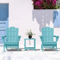 Classic Tiffany HDPE Folding Plastic Adirondack Chair (1-Pack) -Jearey plastic adirondack chairs pefac hd tl 77 1000