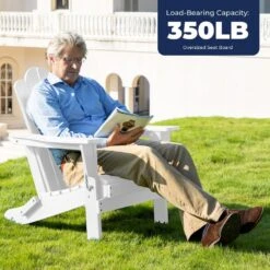 Classic White HDPE Folding Plastic Adirondack Chair (1-Pack) 11 Classic White HDPE Folding Plastic Adirondack Chair (1-Pack) -Jearey plastic adirondack chairs pefac hd wt 31 1000