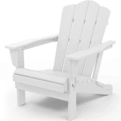 Classic White HDPE Folding Plastic Adirondack Chair (1-Pack) 10 Classic White HDPE Folding Plastic Adirondack Chair (1-Pack) -Jearey plastic adirondack chairs pefac hd wt d4 1000