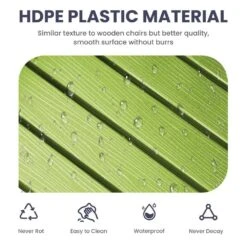 Oversized HDPE Resin Outdoor Patio Rocking Plastic Adirondack Chair In Apple Green (1-Pack) -Jearey plastic adirondack chairs pekd apple 44 1000