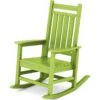 Oversized HDPE Resin Outdoor Patio Rocking Plastic Adirondack Chair In Apple Green (1-Pack)