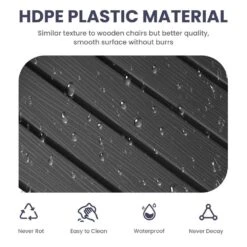 Oversized HDPE Resin Outdoor Patio Rocking Plastic Adirondack Chair In Black -Jearey plastic adirondack chairs pekd black 44 1000