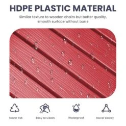 Oversized HDPE Resin Outdoor Patio Rocking Plastic Adirondack Chair In Bright Red (1-Pack) -Jearey plastic adirondack chairs pekd brd 44 1000