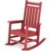 Oversized HDPE Resin Outdoor Patio Rocking Plastic Adirondack Chair In Bright Red (1-Pack)