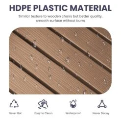 Oversized HDPE Resin Outdoor Patio Rocking Plastic Adirondack Chair In Brown -Jearey plastic adirondack chairs pekd brown 44 1000