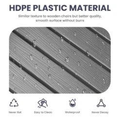 Oversized HDPE Resin Outdoor Patio Rocking Plastic Adirondack Chair In Gray And White (1-Pack) -Jearey plastic adirondack chairs pekd gwhite 44 1000