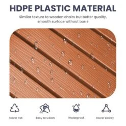 Oversized HDPE Resin Outdoor Patio Rocking Plastic Adirondack Chair In Orange (1-Pack) -Jearey plastic adirondack chairs pekd orange 44 1000