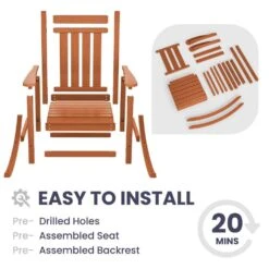 Oversized HDPE Resin Outdoor Patio Rocking Plastic Adirondack Chair In Orange (1-Pack) -Jearey plastic adirondack chairs pekd orange 4f 1000