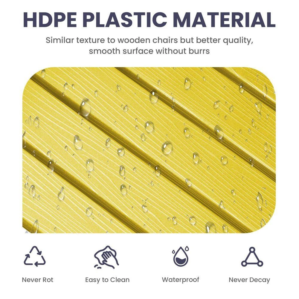 Oversized HDPE Resin Outdoor Patio Rocking Plastic Adirondack Chair In Yellow (1-Pack) 5 Oversized HDPE Resin Outdoor Patio Rocking Plastic Adirondack Chair In Yellow (1-Pack) - Image 5