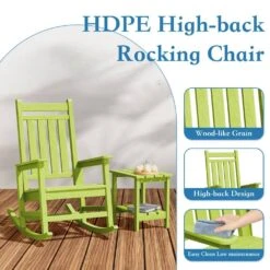 HDPE Apple Green Adirondack Rocking Chair (1-Pack) 9 HDPE Apple Green Adirondack Rocking Chair (1-Pack) -Jearey plastic adirondack chairs perac hd apple 1f 1000