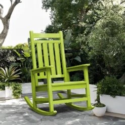 HDPE Apple Green Adirondack Rocking Chair (1-Pack) 10 HDPE Apple Green Adirondack Rocking Chair (1-Pack) -Jearey plastic adirondack chairs perac hd apple 44 1000