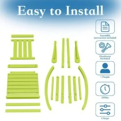 HDPE Apple Green Adirondack Rocking Chair (1-Pack) 8 HDPE Apple Green Adirondack Rocking Chair (1-Pack) -Jearey plastic adirondack chairs perac hd apple 4f 1000