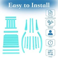 HDPE Aruba Blue Adirondack Rocking Chair (1-Pack) -Jearey plastic adirondack chairs perac hd aruba 1f 1000