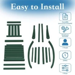 HDPE Dark Green Adirondack Rocking Chair (1-Pack) -Jearey plastic adirondack chairs perac hd green 1f 1000