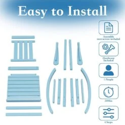 HDPE Light Blue Adirondack Rocking Chair (1-Pack) -Jearey plastic adirondack chairs perac hd lblue 1f 1000