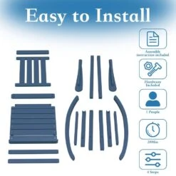 HDPE Blue Adirondack Rocking Chair (1-Pack) -Jearey plastic adirondack chairs perac hd na 1f 1000