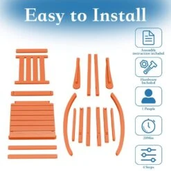 HDPE Orange Adirondack Rocking Chair (1-Pack) -Jearey plastic adirondack chairs perac hd orange 1f 1000