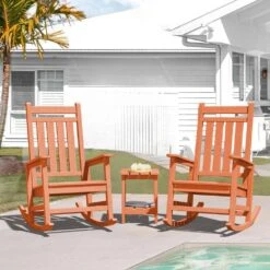 HDPE Orange Adirondack Rocking Chair (1-Pack) -Jearey plastic adirondack chairs perac hd orange fa 1000