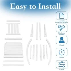 HDPE White Adirondack Rocking Chair (1-Pack) -Jearey plastic adirondack chairs perac hd wt 1f 1000