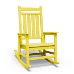HDPE Yellow Adirondack Rocking Chair (1-Pack)