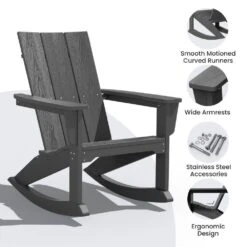 Modern Rocking Plastic Outdoor Adirondack Chair In Gray 12 Modern Rocking Plastic Outdoor Adirondack Chair In Gray -Jearey plastic adirondack chairs peyyy gray 44 1000