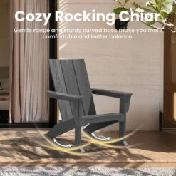 Modern Rocking Plastic Outdoor Adirondack Chair In Gray 14 Modern Rocking Plastic Outdoor Adirondack Chair In Gray -Jearey plastic adirondack chairs peyyy gray 76 1000