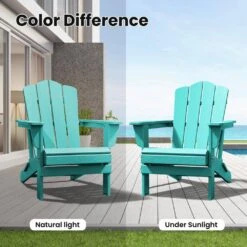 HDPE Classic Aruba Blue Folding Plastic Adirondack Chair (1-Pack) -Jearey plastic adirondack chairs psqwy aruba 31 1000