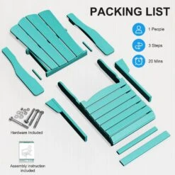 HDPE Classic Aruba Blue Folding Plastic Adirondack Chair (1-Pack) -Jearey plastic adirondack chairs psqwy aruba fa 1000