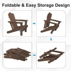 HDPE Classic Brown Folding Plastic Adirondack Chair (1-Pack) -Jearey plastic adirondack chairs psqwy bgray 4f 1000