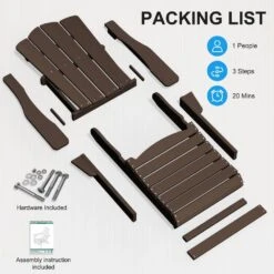 HDPE Classic Coffee Brown Folding Plastic Adirondack Chair (1-Pack) -Jearey plastic adirondack chairs psqwy coffee fa 1000