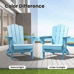 HDPE Classic Light Blue Folding Plastic Adirondack Chair (1-Pack) -Jearey plastic adirondack chairs psqwy gblue 31 1000