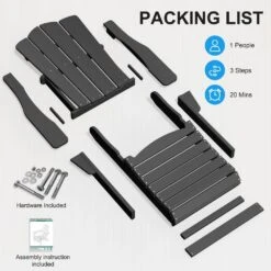 HDPE Classic Gray Folding Plastic Adirondack Chair (1-Pack) -Jearey plastic adirondack chairs psqwy gray fa 1000